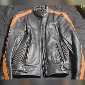 NEW Black and Orange Harley Davidson Jacket